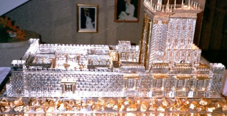 דגם בית המקדש כסף טהור ושלוב זהב